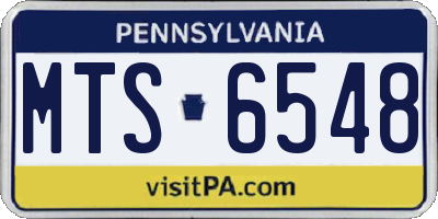 PA license plate MTS6548