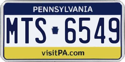PA license plate MTS6549