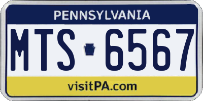 PA license plate MTS6567
