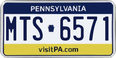 PA license plate MTS6571