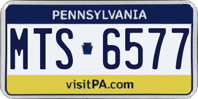 PA license plate MTS6577