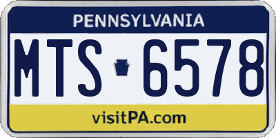 PA license plate MTS6578