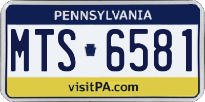 PA license plate MTS6581