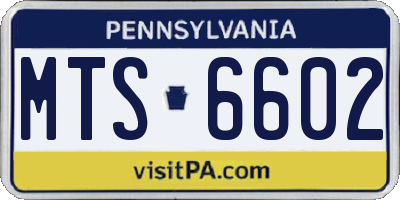 PA license plate MTS6602