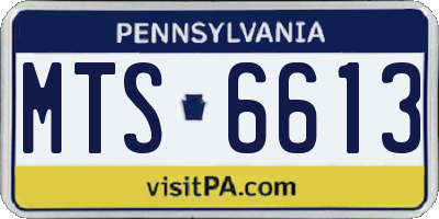 PA license plate MTS6613
