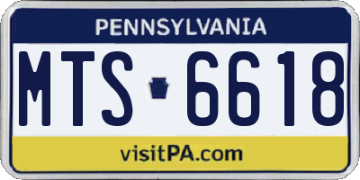 PA license plate MTS6618