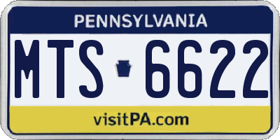 PA license plate MTS6622