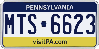 PA license plate MTS6623