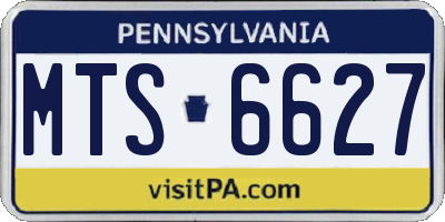 PA license plate MTS6627