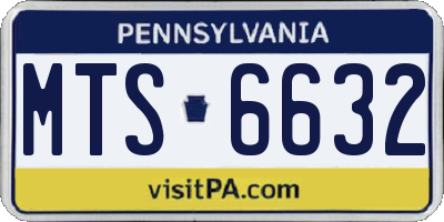 PA license plate MTS6632