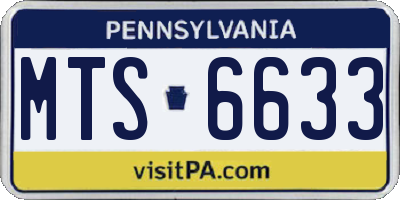 PA license plate MTS6633
