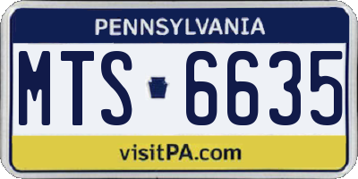 PA license plate MTS6635