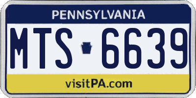 PA license plate MTS6639