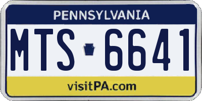 PA license plate MTS6641