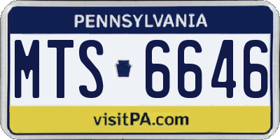 PA license plate MTS6646