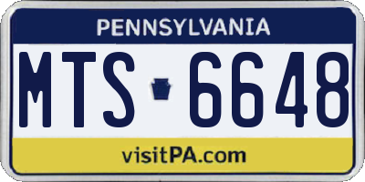 PA license plate MTS6648