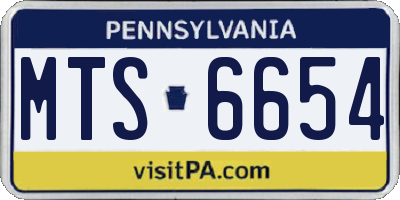 PA license plate MTS6654