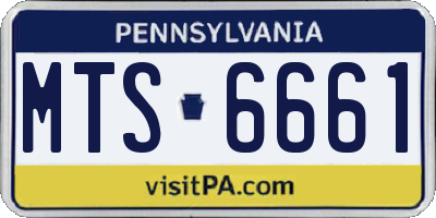 PA license plate MTS6661