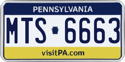 PA license plate MTS6663