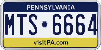 PA license plate MTS6664