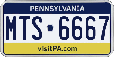 PA license plate MTS6667