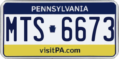 PA license plate MTS6673