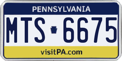 PA license plate MTS6675