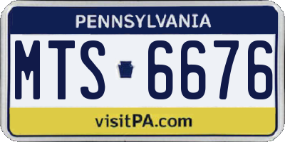 PA license plate MTS6676