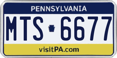 PA license plate MTS6677