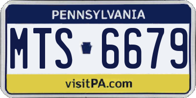PA license plate MTS6679