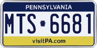 PA license plate MTS6681