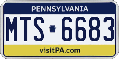 PA license plate MTS6683