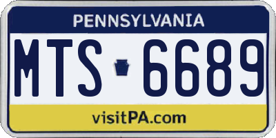 PA license plate MTS6689