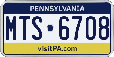 PA license plate MTS6708