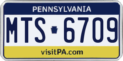 PA license plate MTS6709