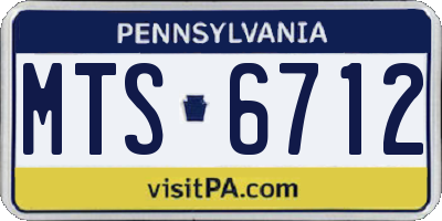 PA license plate MTS6712