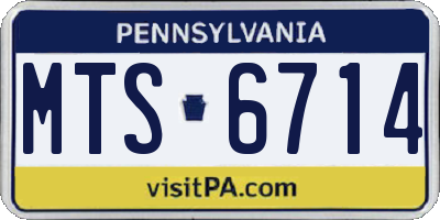 PA license plate MTS6714