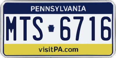 PA license plate MTS6716