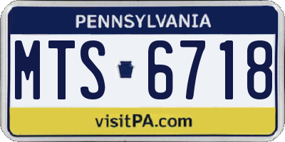 PA license plate MTS6718