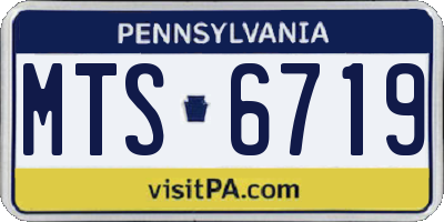 PA license plate MTS6719