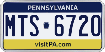 PA license plate MTS6720