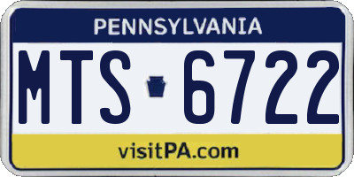 PA license plate MTS6722