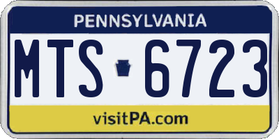 PA license plate MTS6723