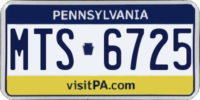 PA license plate MTS6725