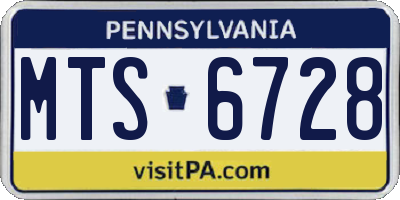PA license plate MTS6728