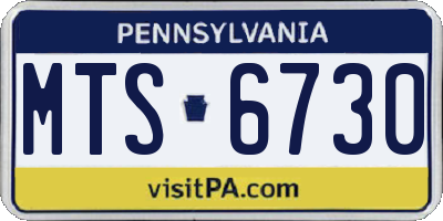 PA license plate MTS6730