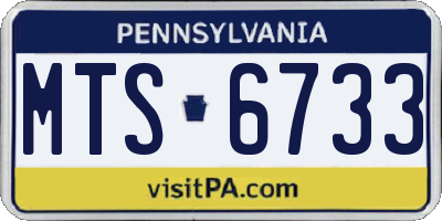 PA license plate MTS6733