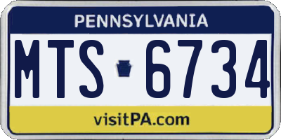 PA license plate MTS6734