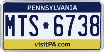 PA license plate MTS6738