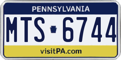PA license plate MTS6744